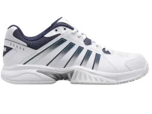 K-Swiss Receiver V Omni Mens Tennis Shoe (White/Peacoat/Silver) Step Into Tennis Shoes
