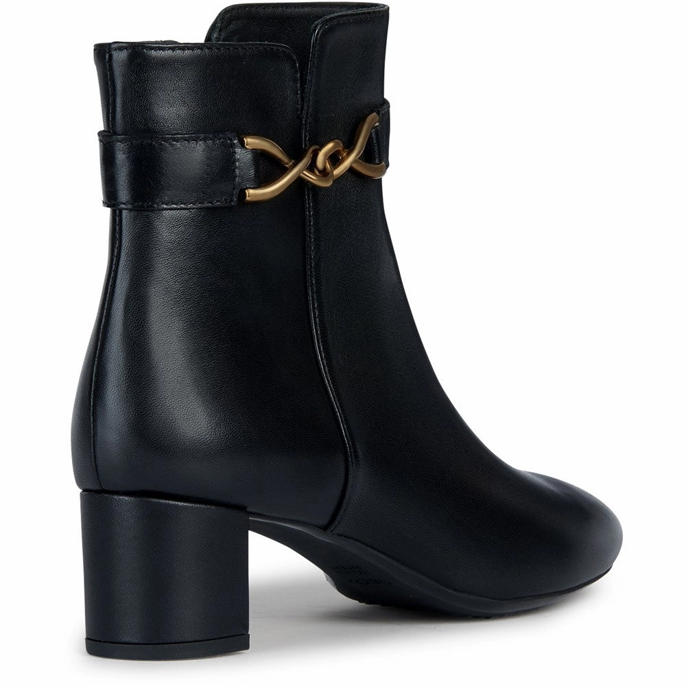 Knee High Leather Wedge Heel Boots Geox D Pheby 50 B Ankle Boots