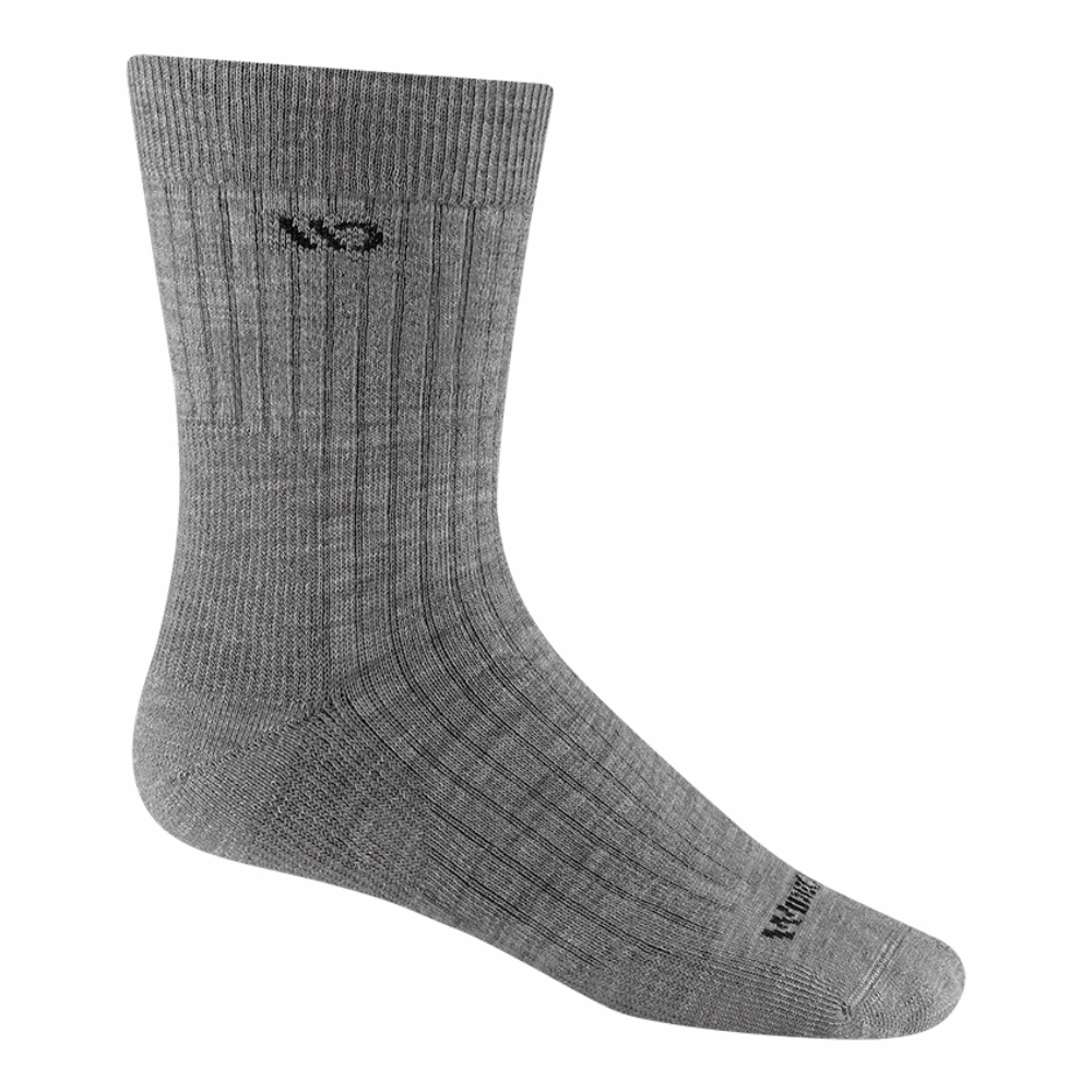 Wide Open Socks Solid Midweight Micro Crew Light Grey (Men's) Vintage Boots