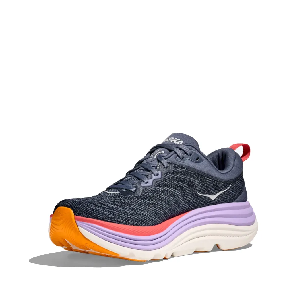 Hoka Women's Gaviota 5 Running Sneaker in Anchor/Grapefruit Shoes Glasgow