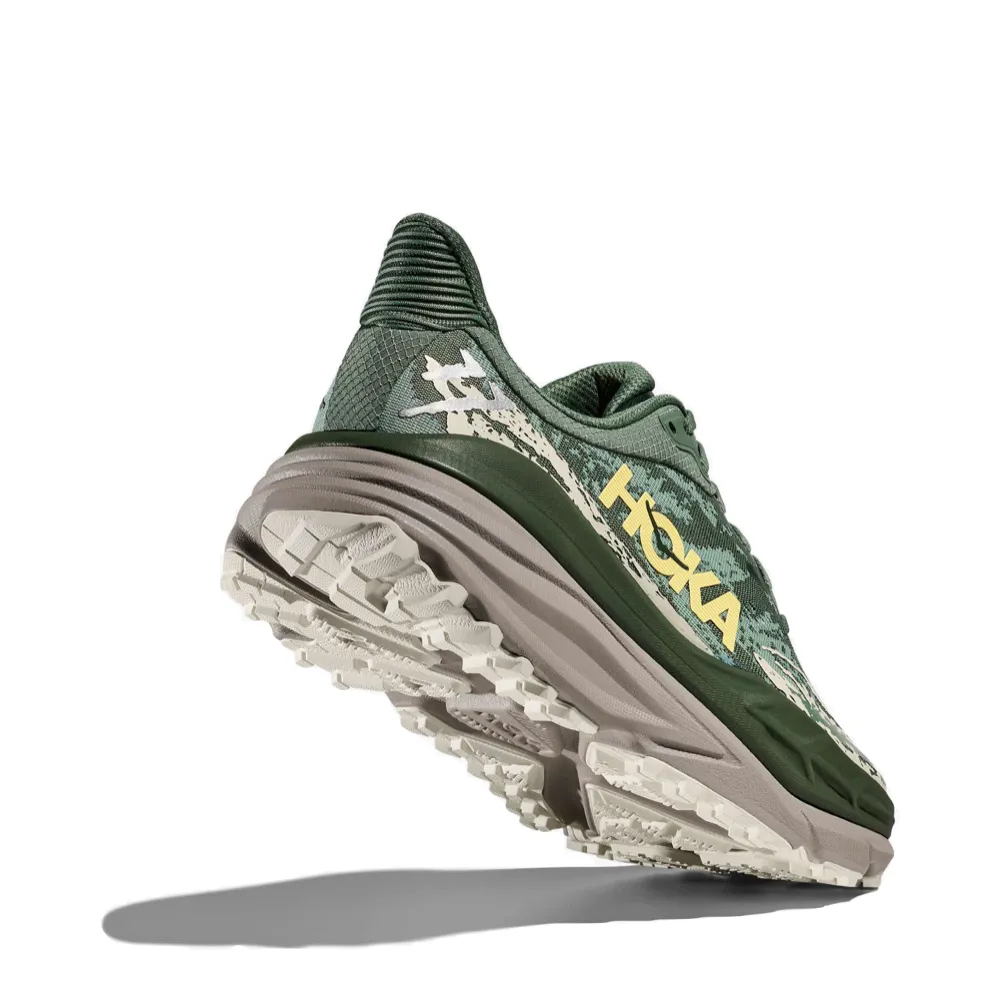 Hoka Men's Stinson 7 Sneaker in Fern/Cement Grey Shoes Trail