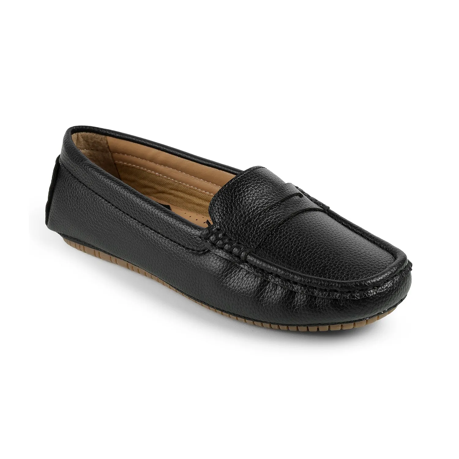 Tresmode St. Tropez Black Women's Casual Loafers Platform Heeled Loafers