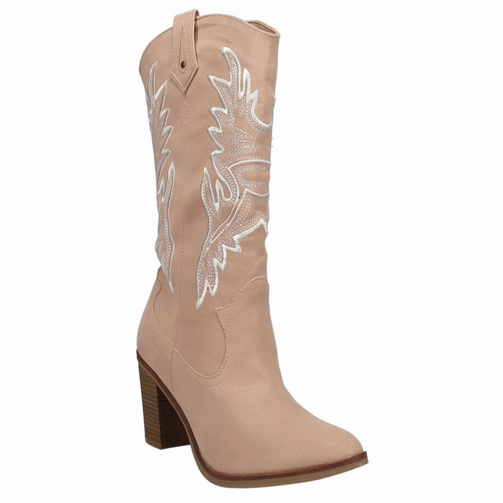Taley Embroidered Round Toe Cowboy Boots Paratrooper Jump Boots