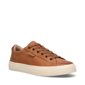 Sneakers For Working Out In The Gym Taos Women's Plim Soul Lux Leather Sneaker in Caramel