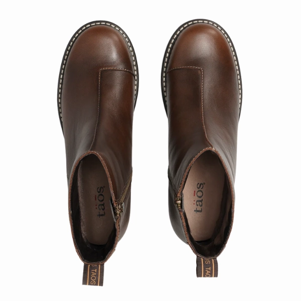 Short Motorcycle Boots Taos Women's Uptown Dark Brown