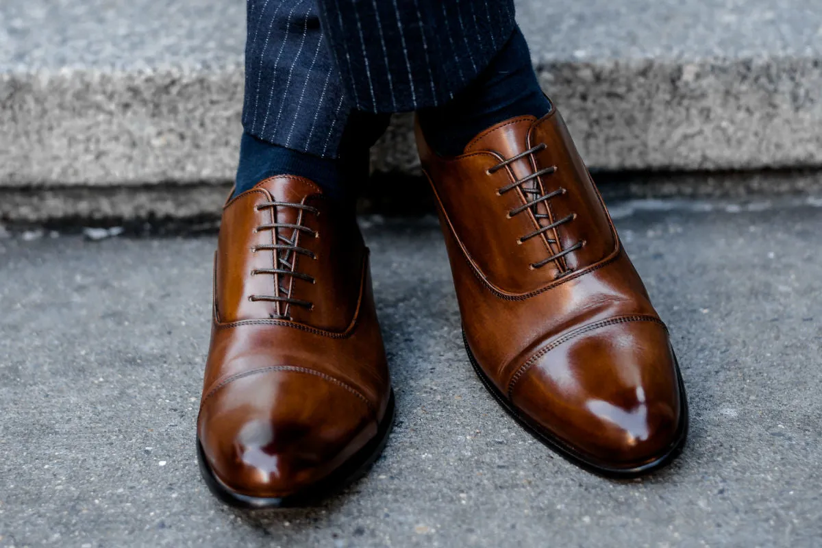 Zerogrand Remastered Plain Toe Oxford The Cagney II Stitched Cap-Toe Oxford - Marrone