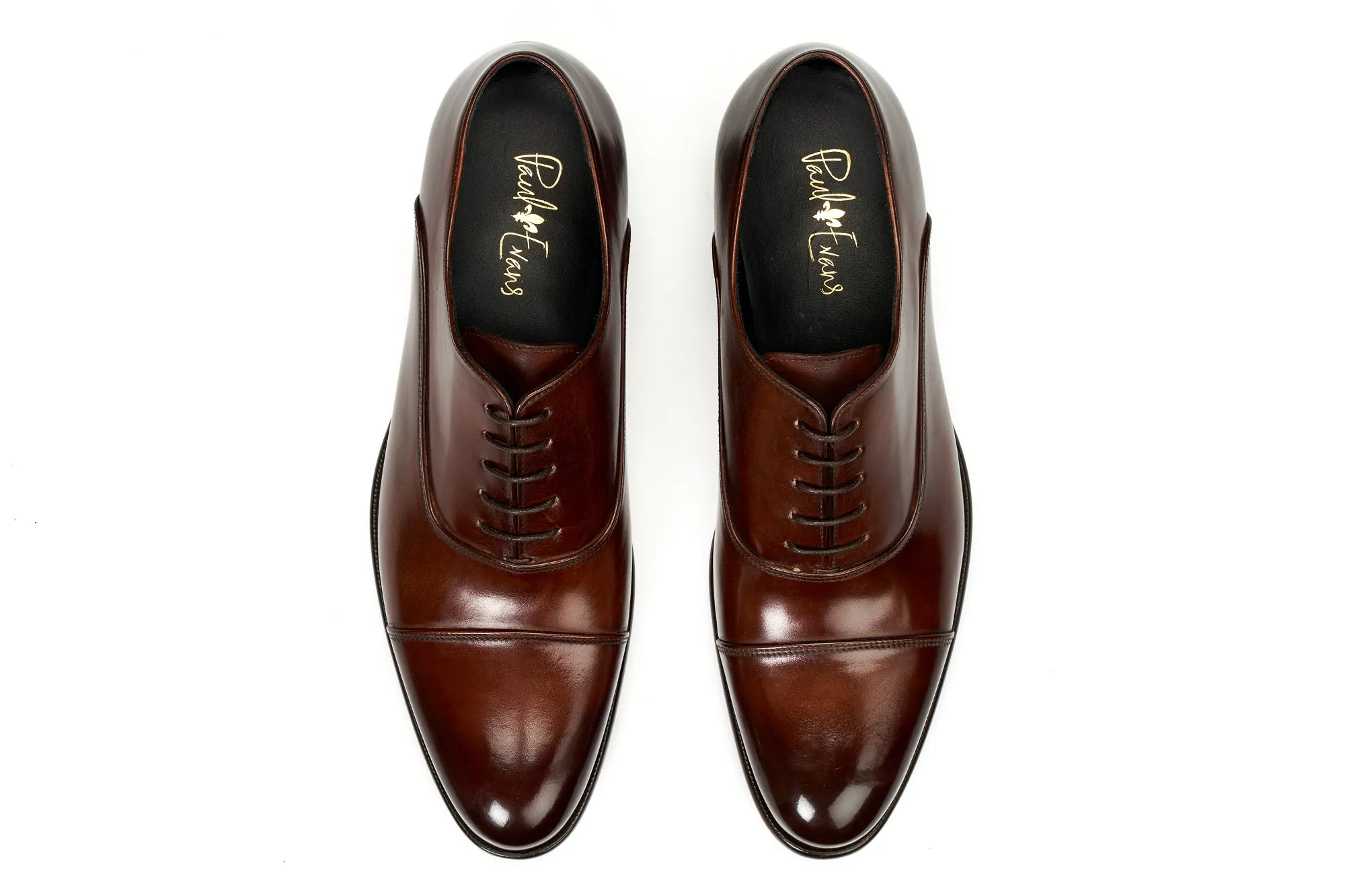 The Cagney II Stitched Cap-Toe Oxford - Marrone Hologram Oxfords