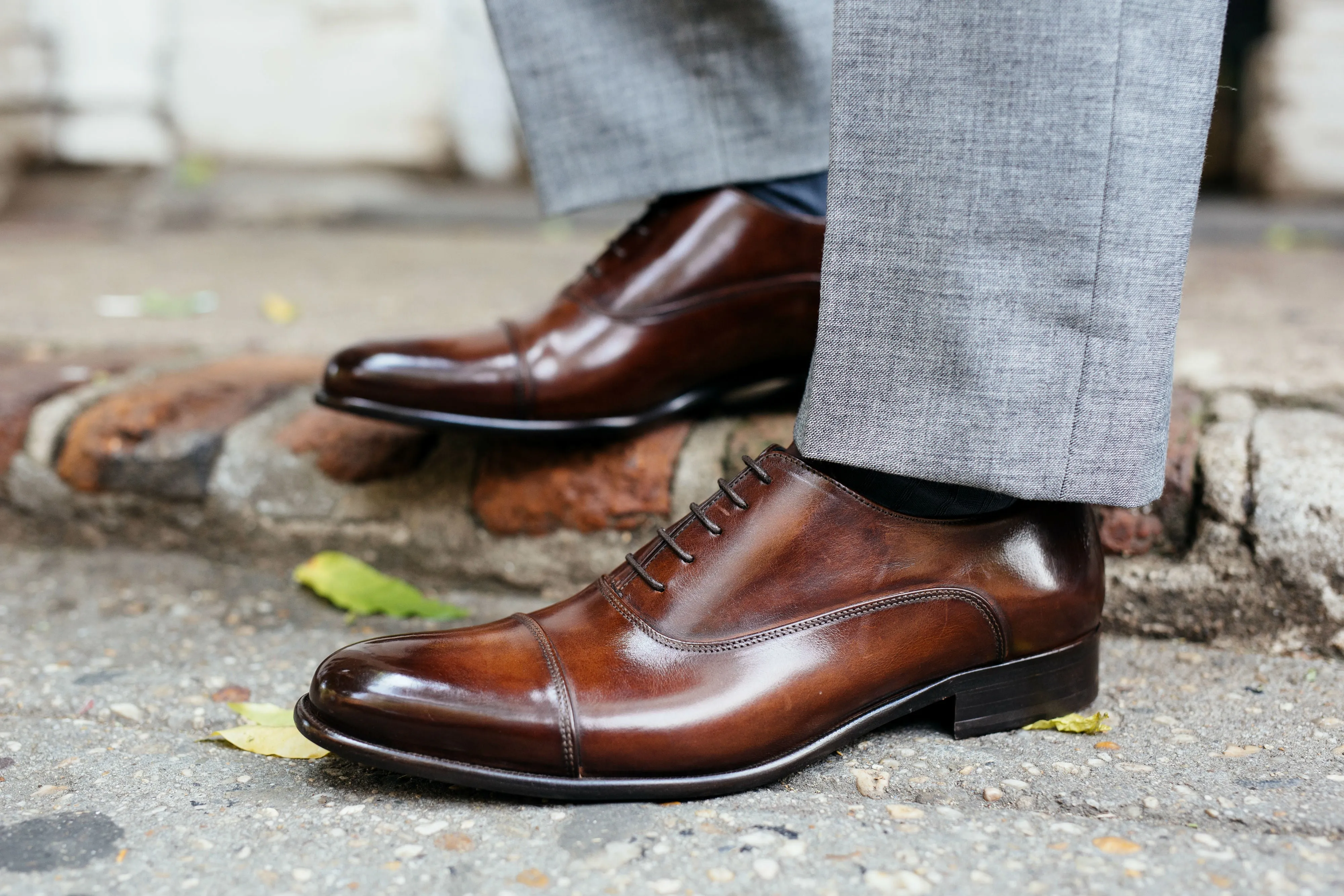 The Cagney II Stitched Cap-Toe Oxford - Marrone American Classics Longwing Oxfords