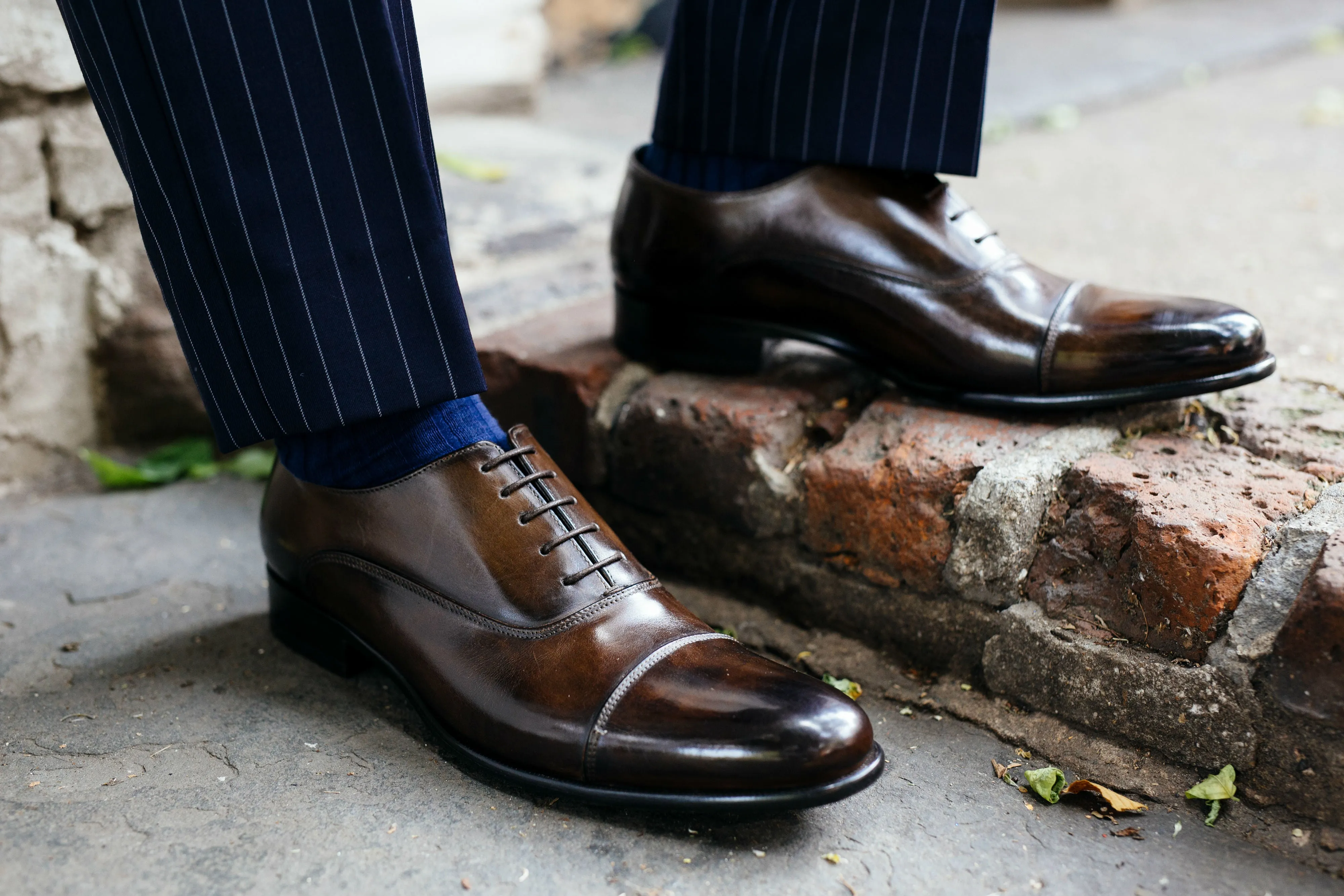 The Cagney II Stitched Cap-Toe Oxford - Marrone Baseball Oxford