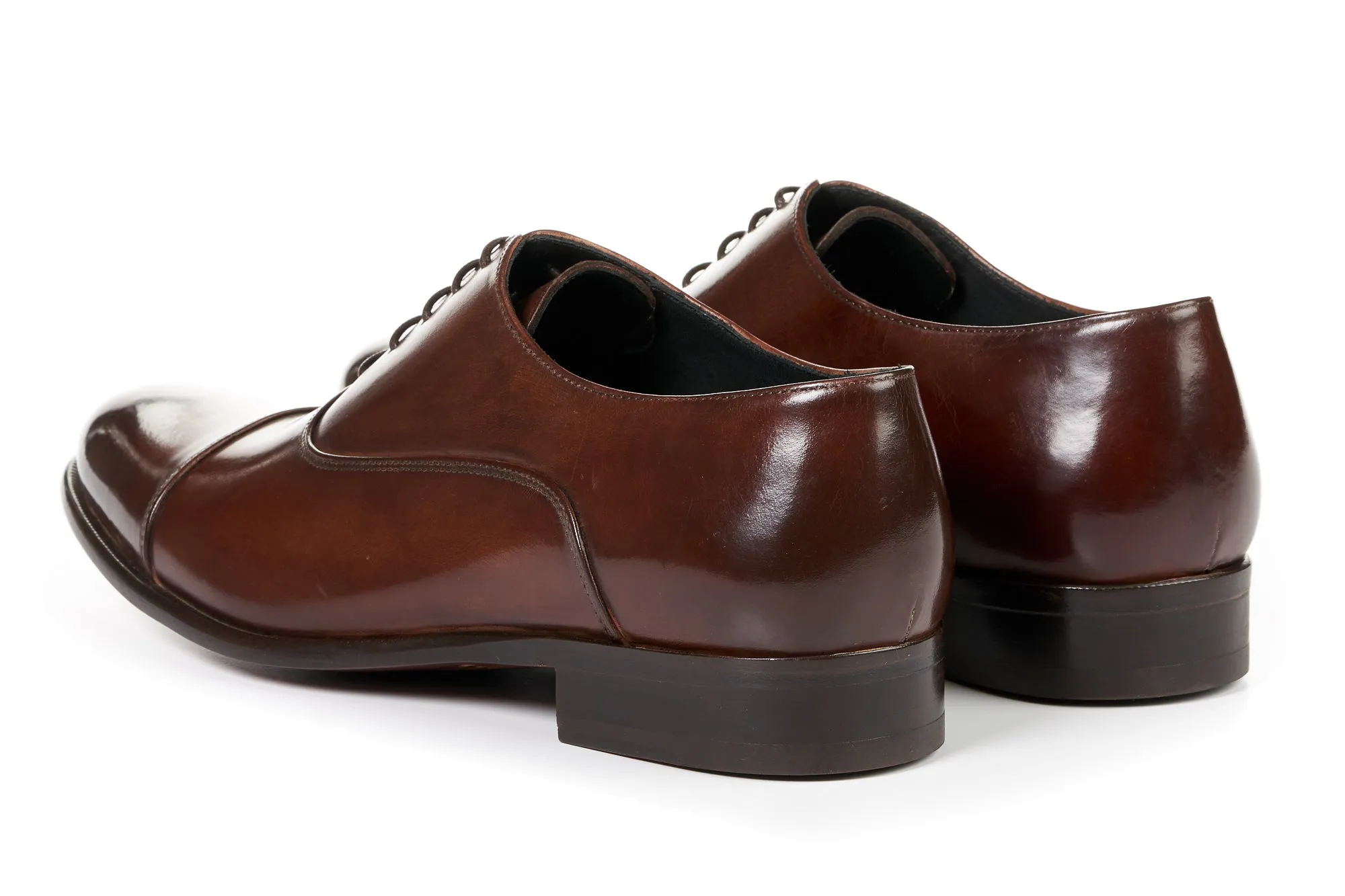 Skinny Jeans And Oxfords The Cagney II Stitched Cap-Toe Oxford - Marrone