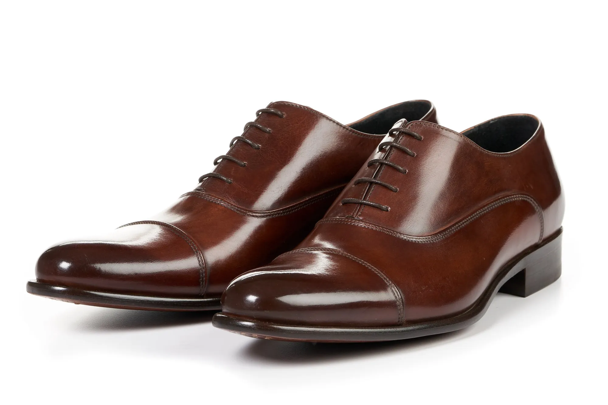 The Cagney II Stitched Cap-Toe Oxford - Marrone Non Slip Oxfords