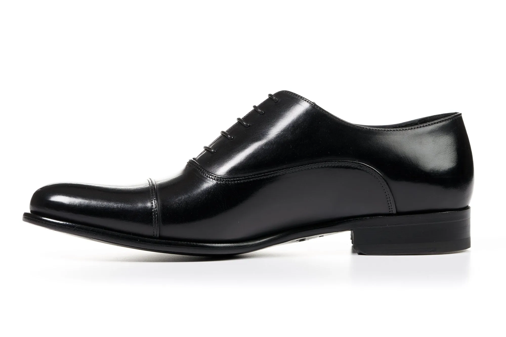 Shoes Helsinki Comfort Oxfords The Cagney II Stitched Cap-Toe Oxford - Nero