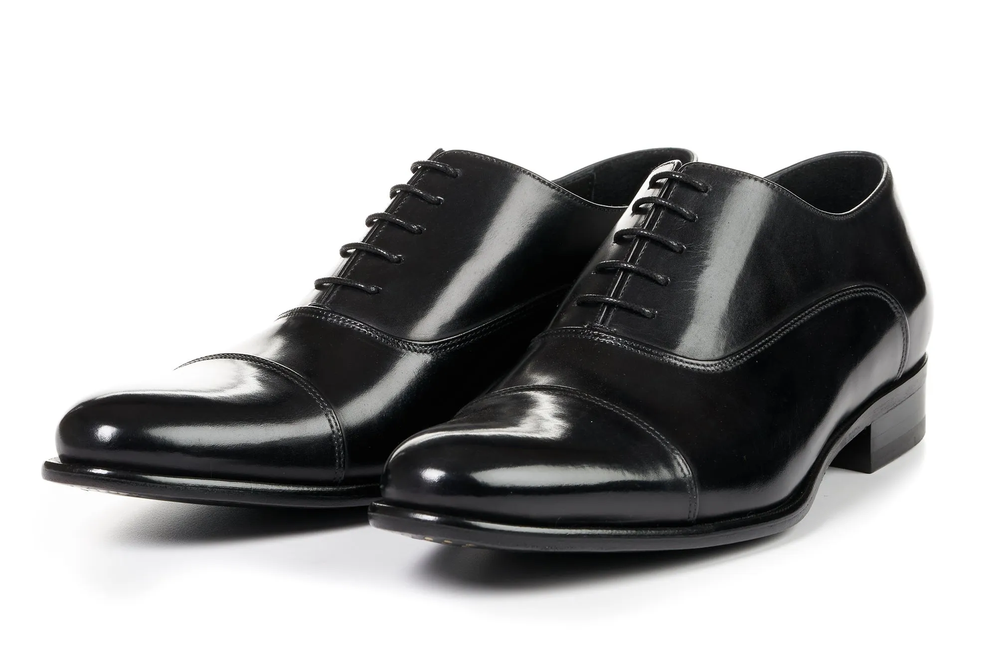 Soft Leather Oxfords The Cagney II Stitched Cap-Toe Oxford - Nero