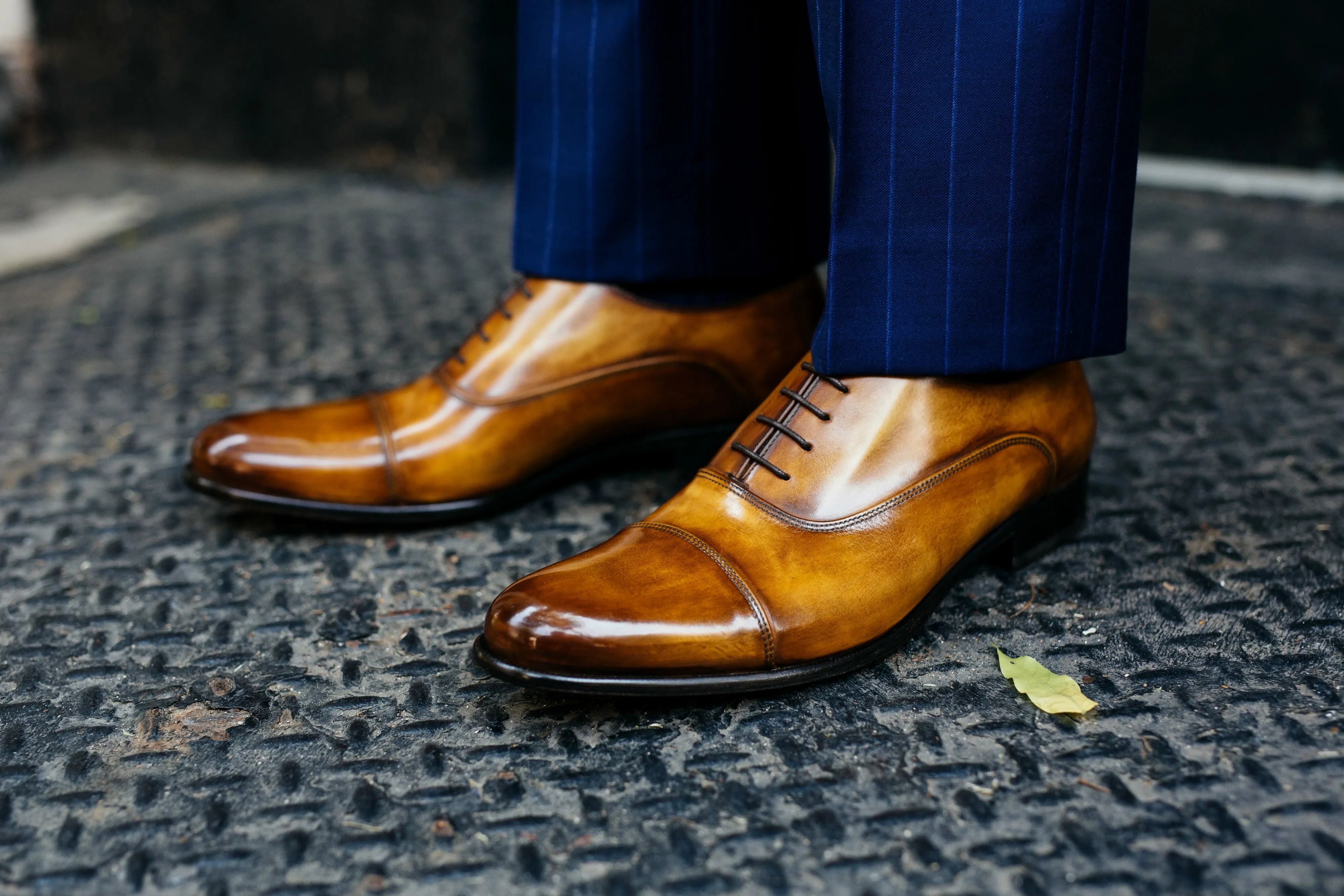 The Cagney II Stitched Cap-Toe Oxford - Tobacco Bates Oxford