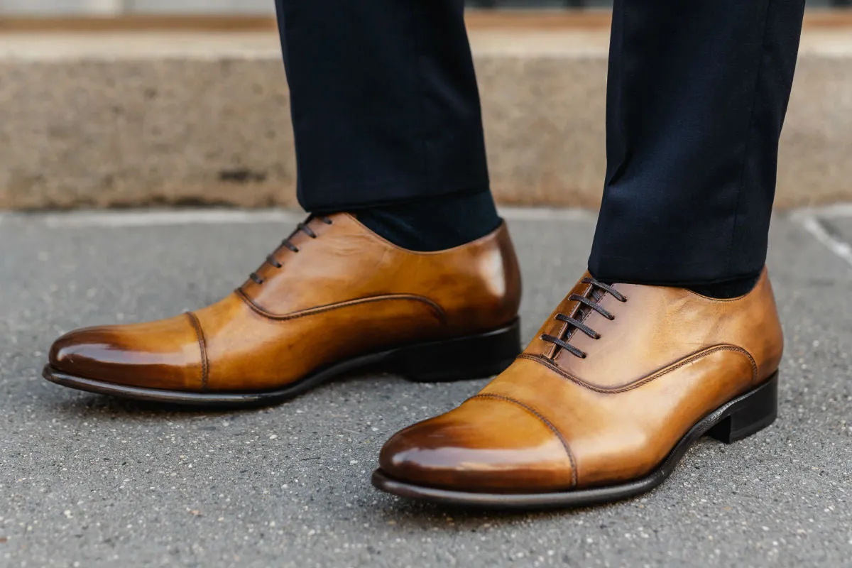 The Cagney II Stitched Cap-Toe Oxford - Tobacco Viv Classic Oxfords