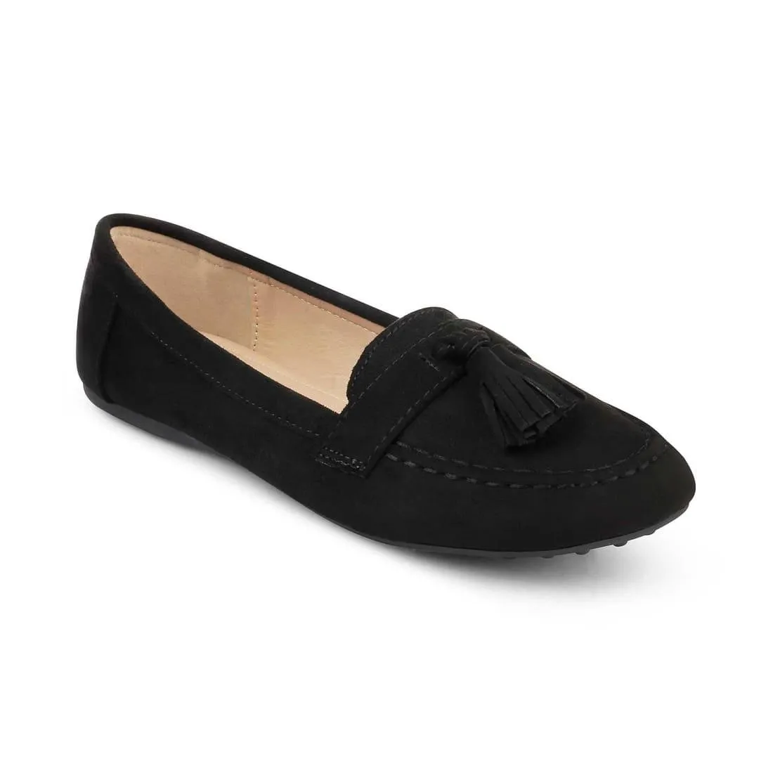 The Mia New Black Women's Dress Loafers Tresmode Leather Loafers With Buckle
