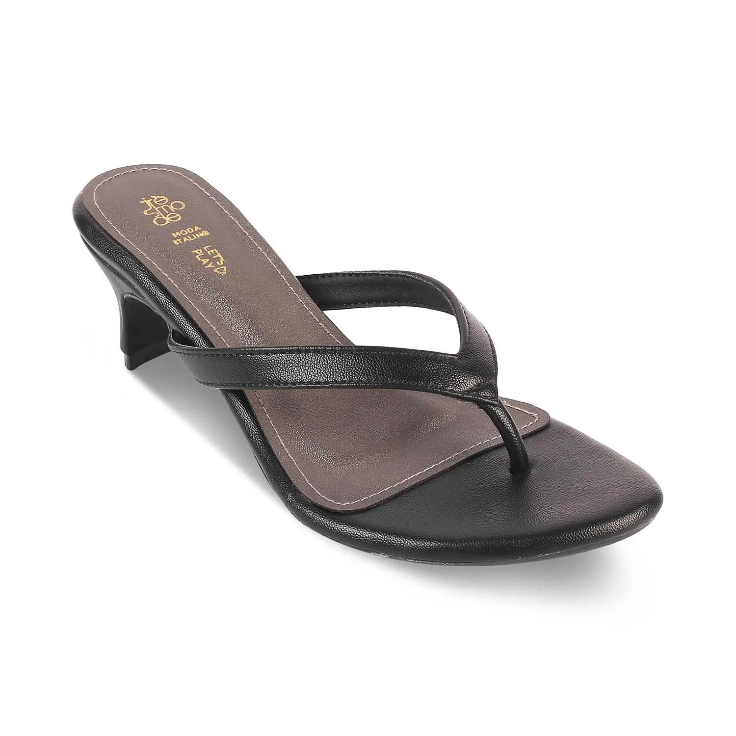 The Puglia Black Women's Dress Heel Sandals Tresmode Winged Sandals
