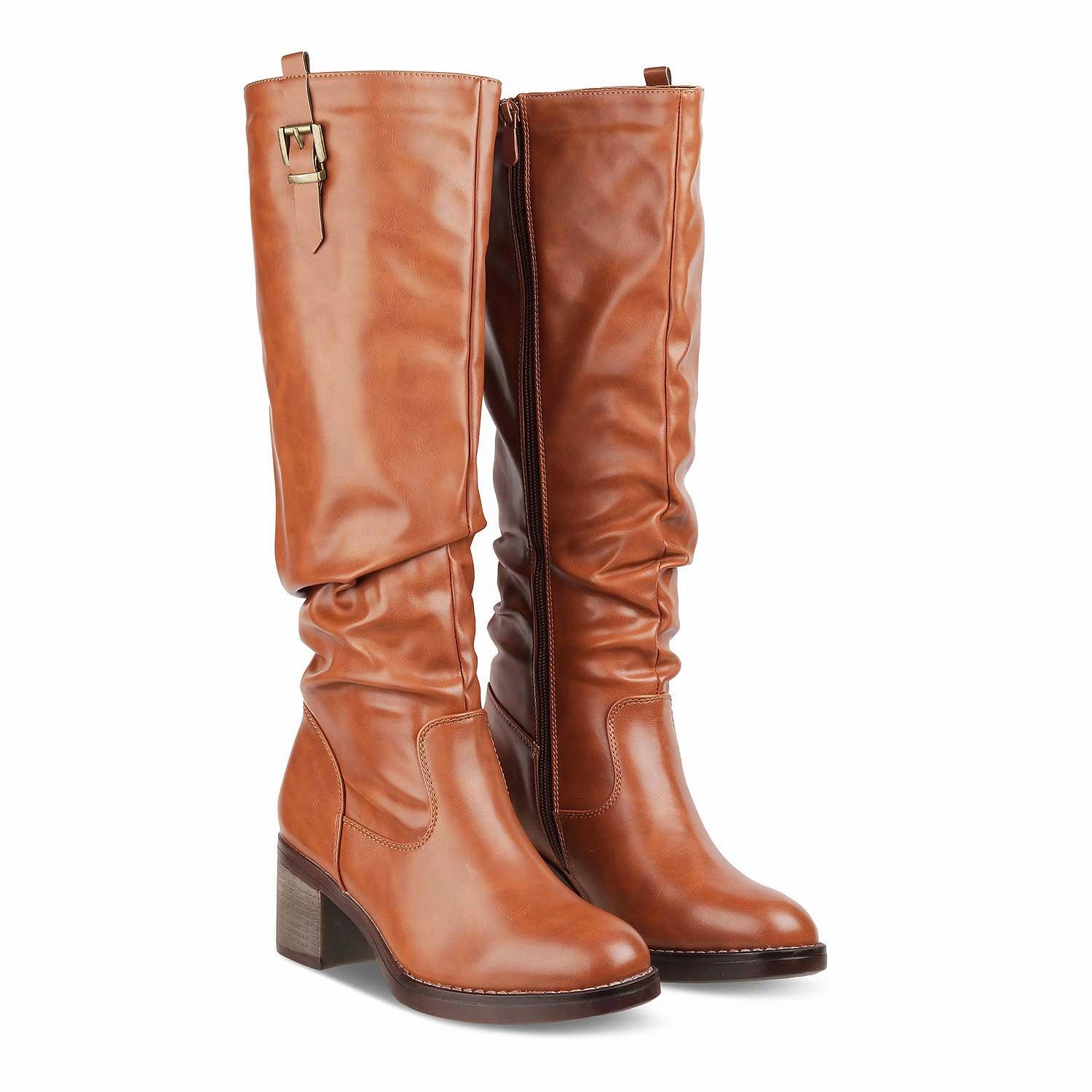 Workhog Boots The Gardaber Camel Women's Knee-length Boots Tresmode