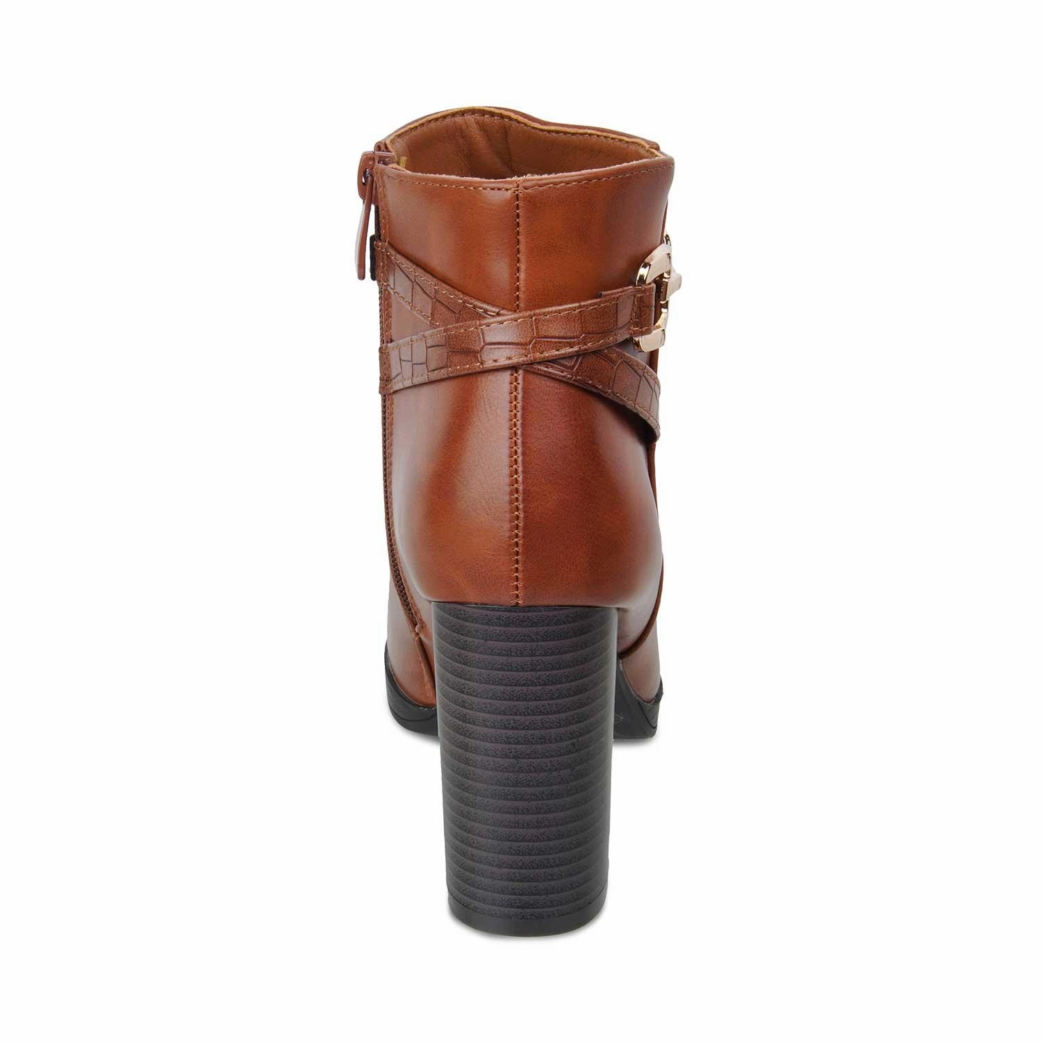 The Paris Camel Women's Ankle-length Boots Tresmode Wide Calf Platform Boots