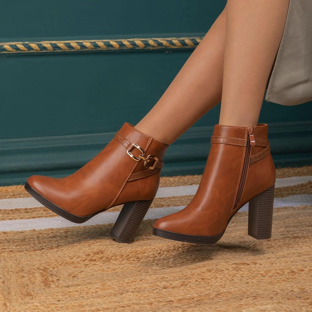 The Paris Camel Women's Ankle-length Boots Tresmode Electrical Hazard Boots