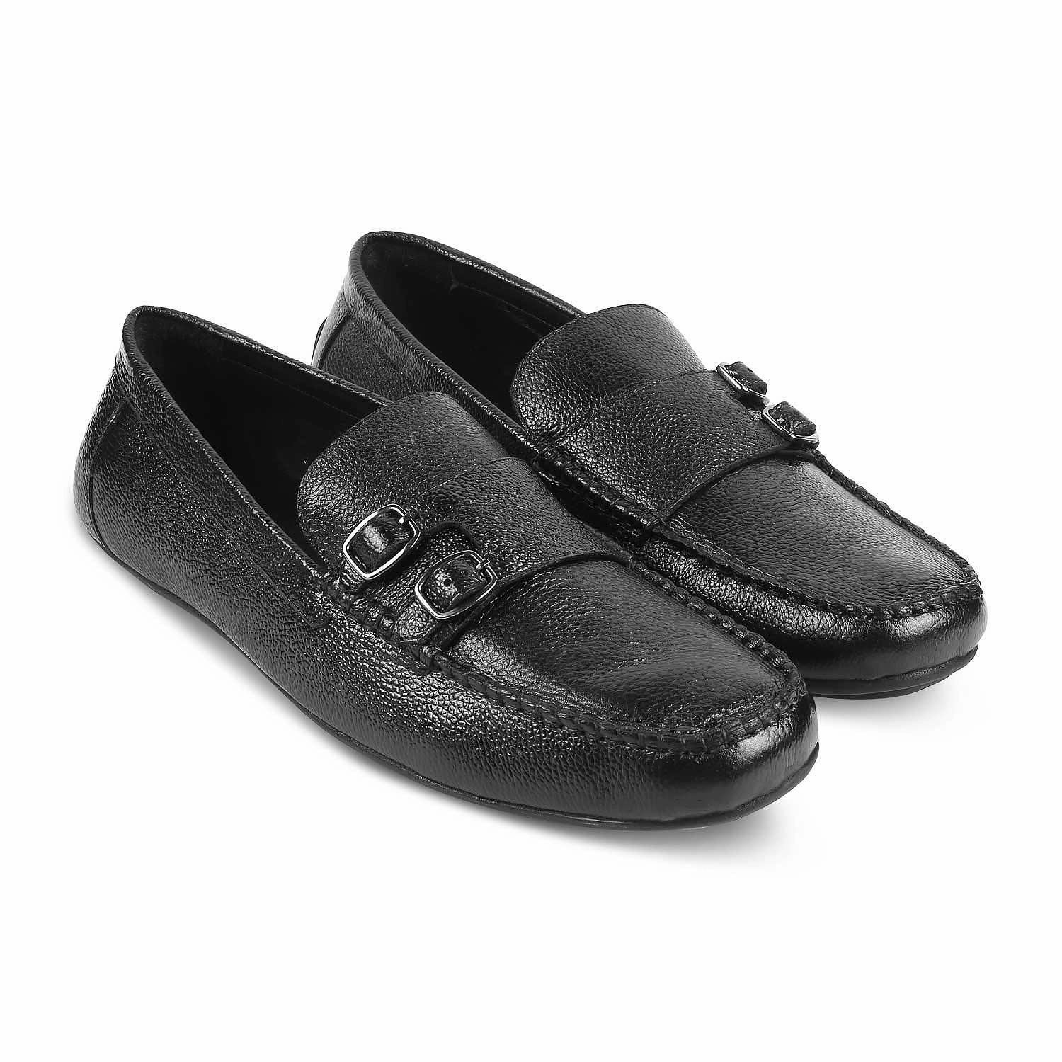 Loafers Black And Gold The Roby Black Men's Double Monk Shoes Tresmode