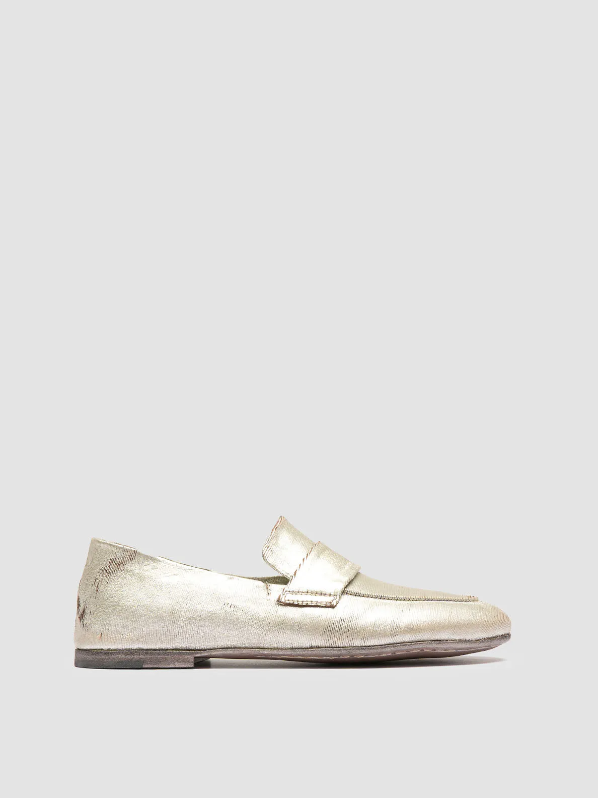 BLAIR DD 001 - Gold Leather Penny Loafers Luxury Loafers