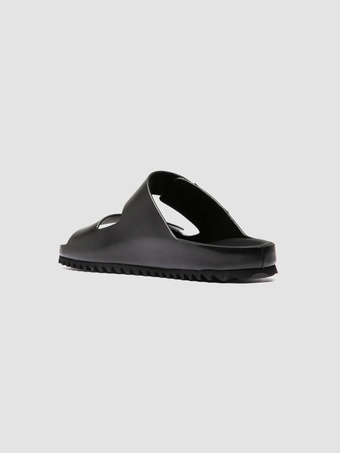 AGOR 010 - Black Leather Slide Sandals Bear Trap Sandals