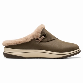 Best Slippers Support Clarks Breeze Myth Dark Olive Clog (Women's)