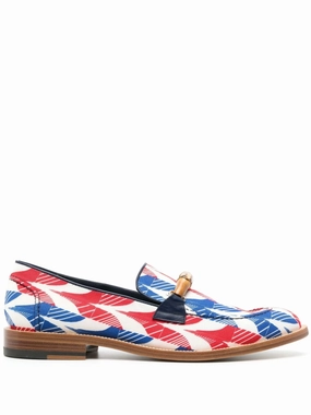 abstract-print Envelope loafers Adrian Tumbled Nubuck Leather Tassel Loafers