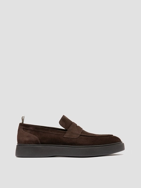 Rubber Loafers FRAME 001 - Brown Suede Penny Loafers