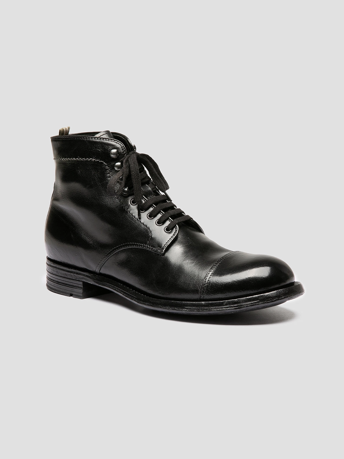 ADMIRAL 010 - Black Leather Lace-up Boots Ego Boots