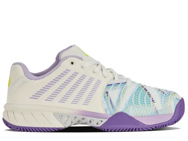 K-Swiss Express Light 3 HB Ladies Padel Tennis Shoe (Snow White/Purple Heart/Evening Primrose) Kate Middleton Tennis Shoes