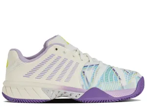 Addidas Tennis Shoes K-Swiss Express Light 3 HB Ladies Padel Tennis Shoe (Snow White/Purple Heart/Evening Primrose)