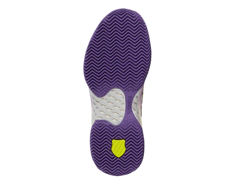 K-Swiss Express Light 3 HB Ladies Padel Tennis Shoe (Snow White/Purple Heart/Evening Primrose) Hokas Tennis Shoes