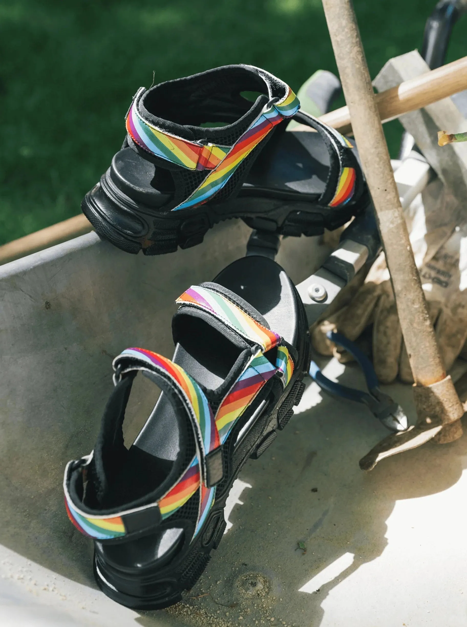 Travis Sandals in Rainbow Skechers Slip In Sandals