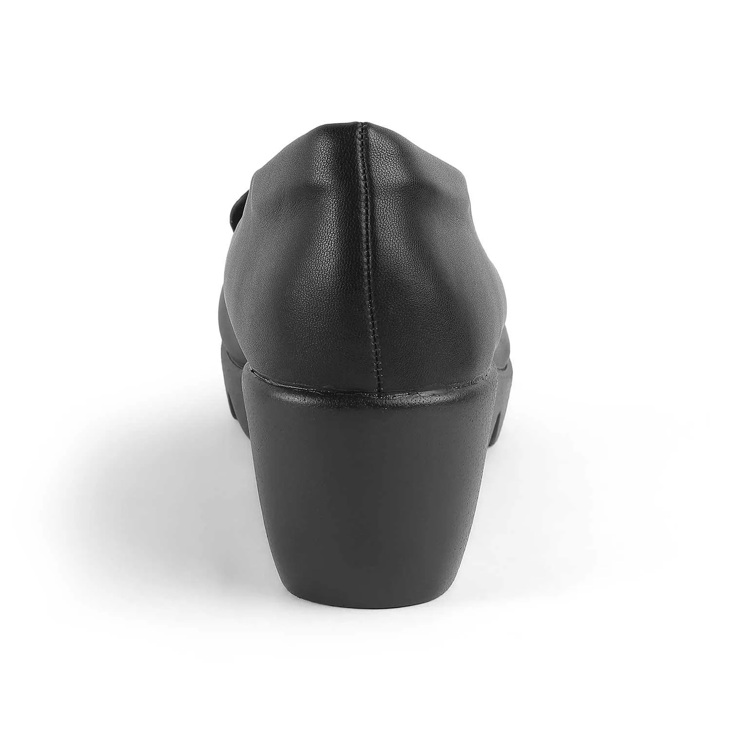 Tresmode Towes Black Women's Dress Wedge Loafers Loafers Horsebit