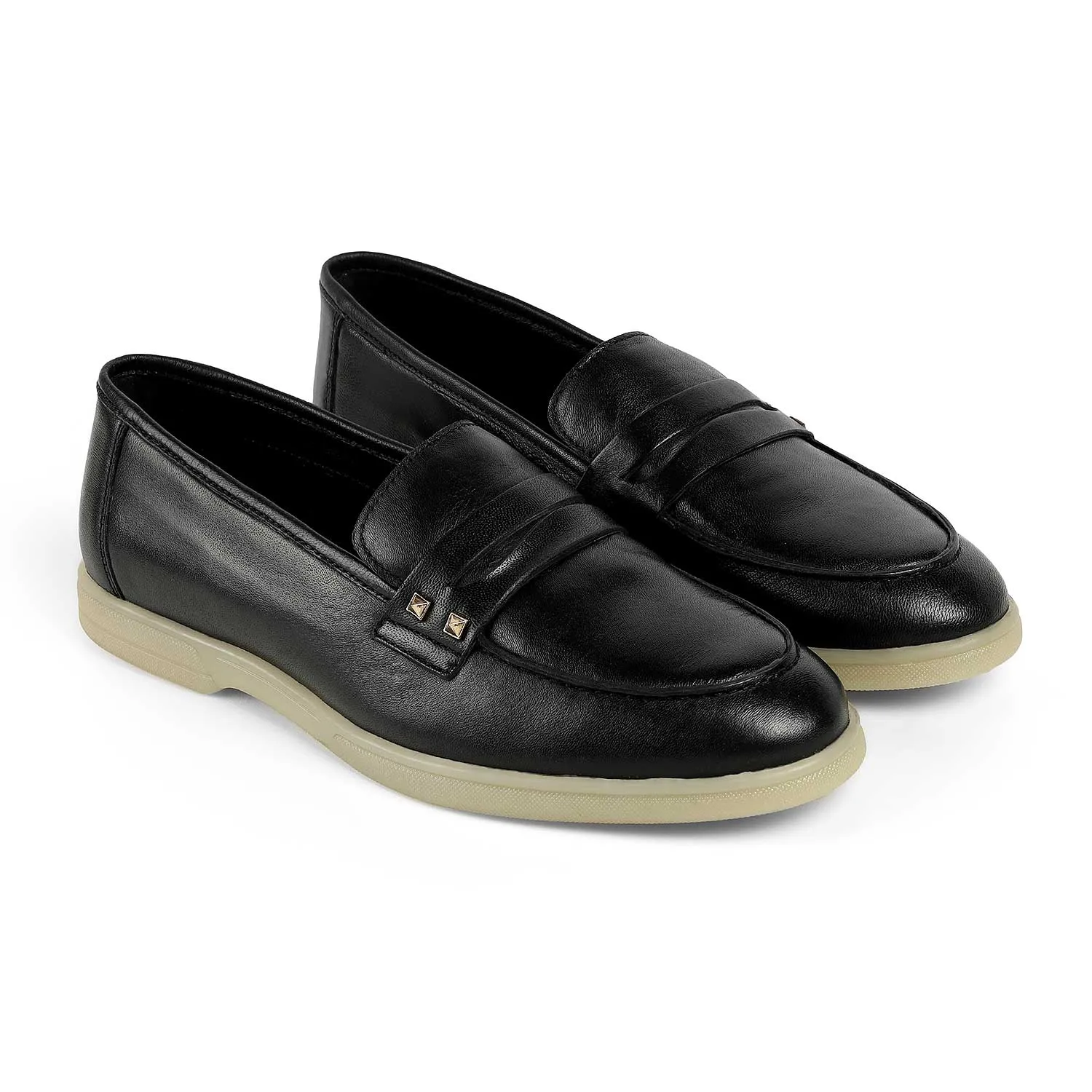 Tresmode Anshi Black Women's Casual Loafers Dress Loafers With Tassels