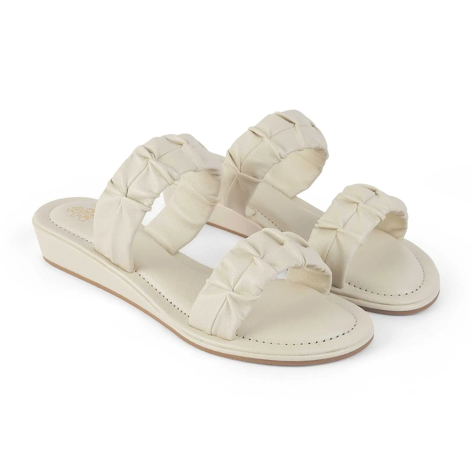 Shoes For Wide And Flat Feet Tresmode Belo Beige Women's Casual Small Wedge Sandals