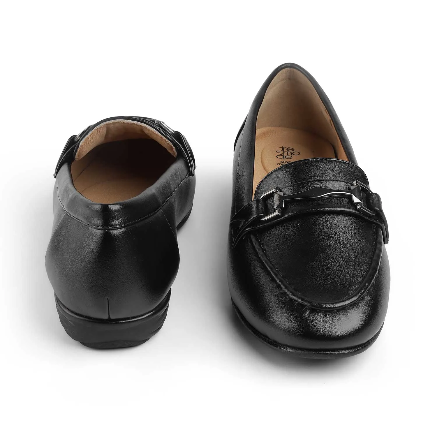 Tresmode Buc Black Women's Casual Loafers Pointed Toe Loafers