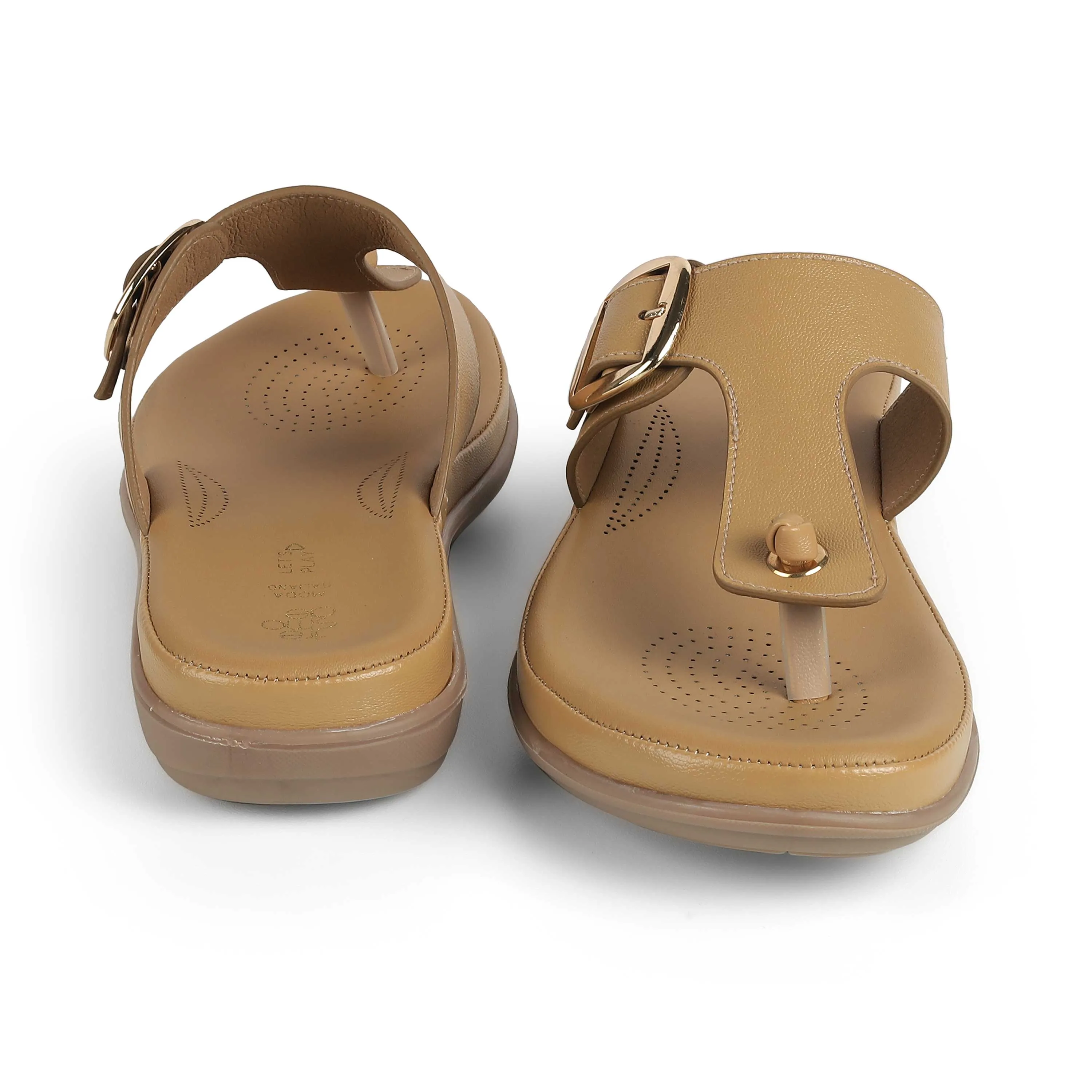 Tresmode Esop Beige Women's Casual Platform Flats Formal Dress With Shoes