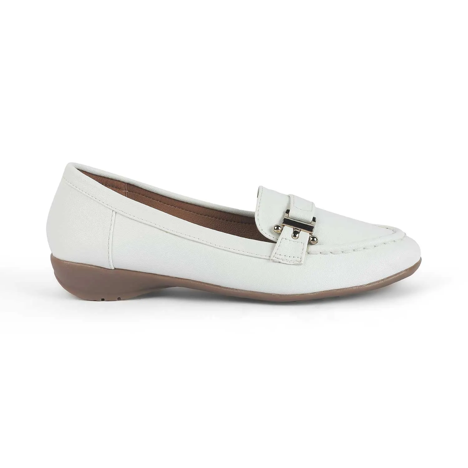 Tresmode Lasi White Women's Casual Loafers Loafers Memory Foam