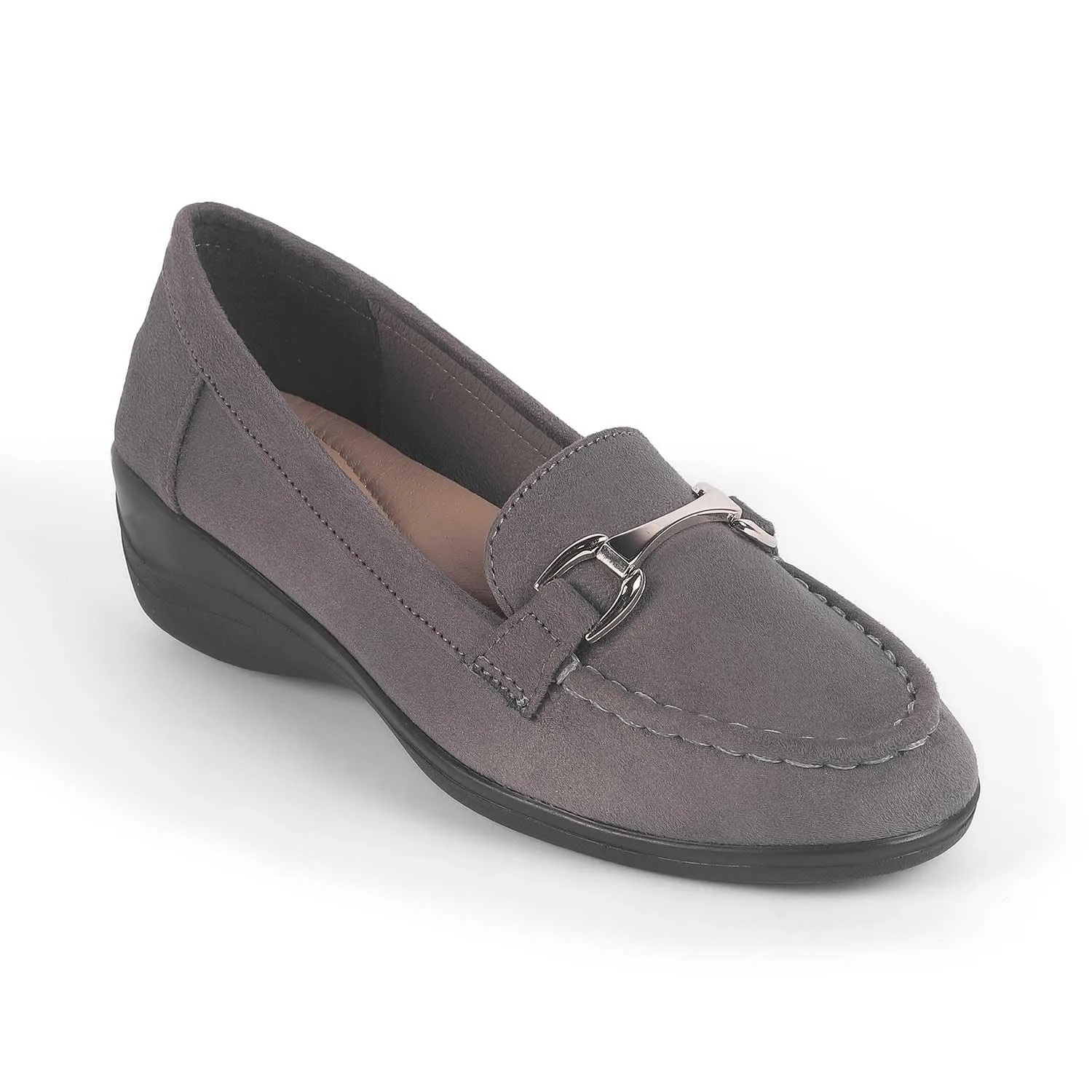 Tresmode Lucia Grey Women's Casual Wedge Loafers Loafers Hush