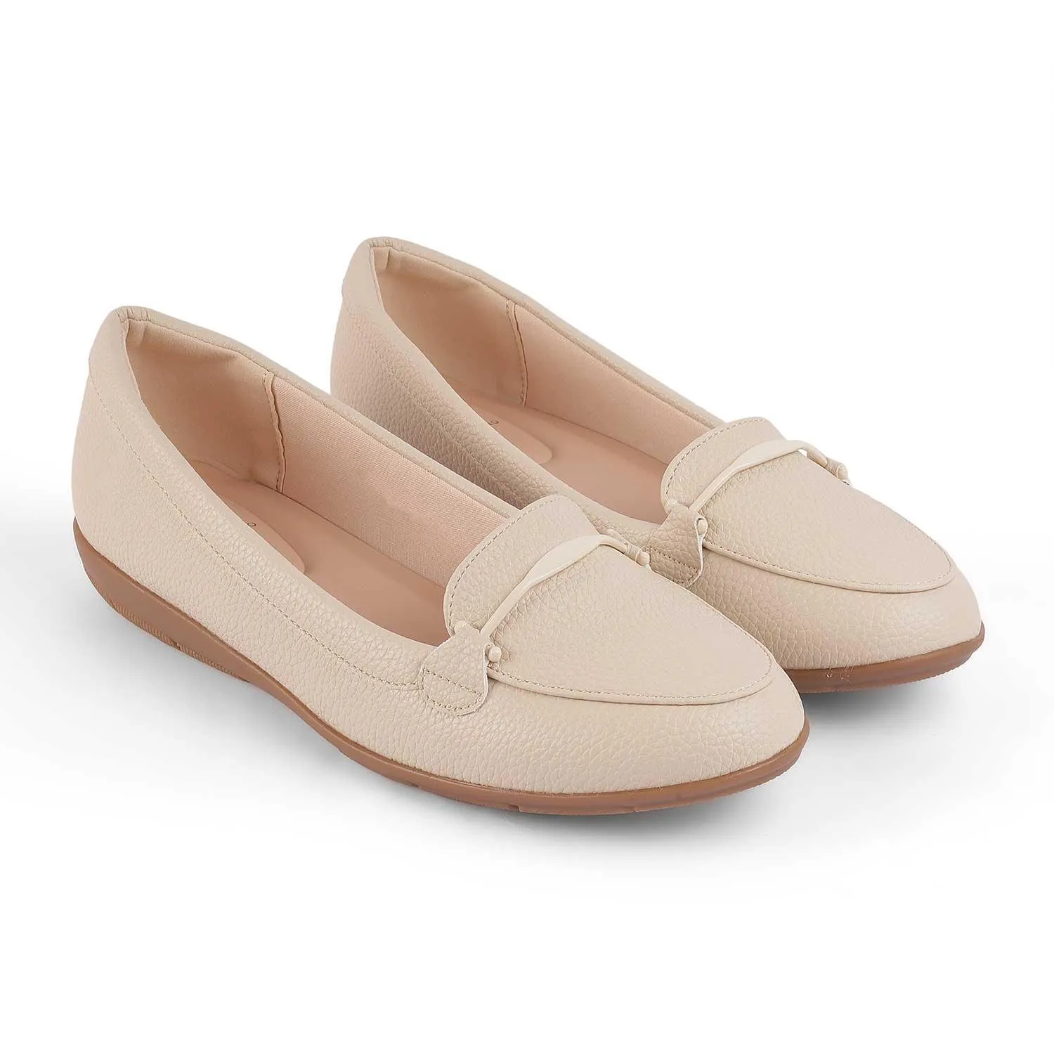 Tresmode Rujer Beige Women's Casual Loafers Vegan Loafers