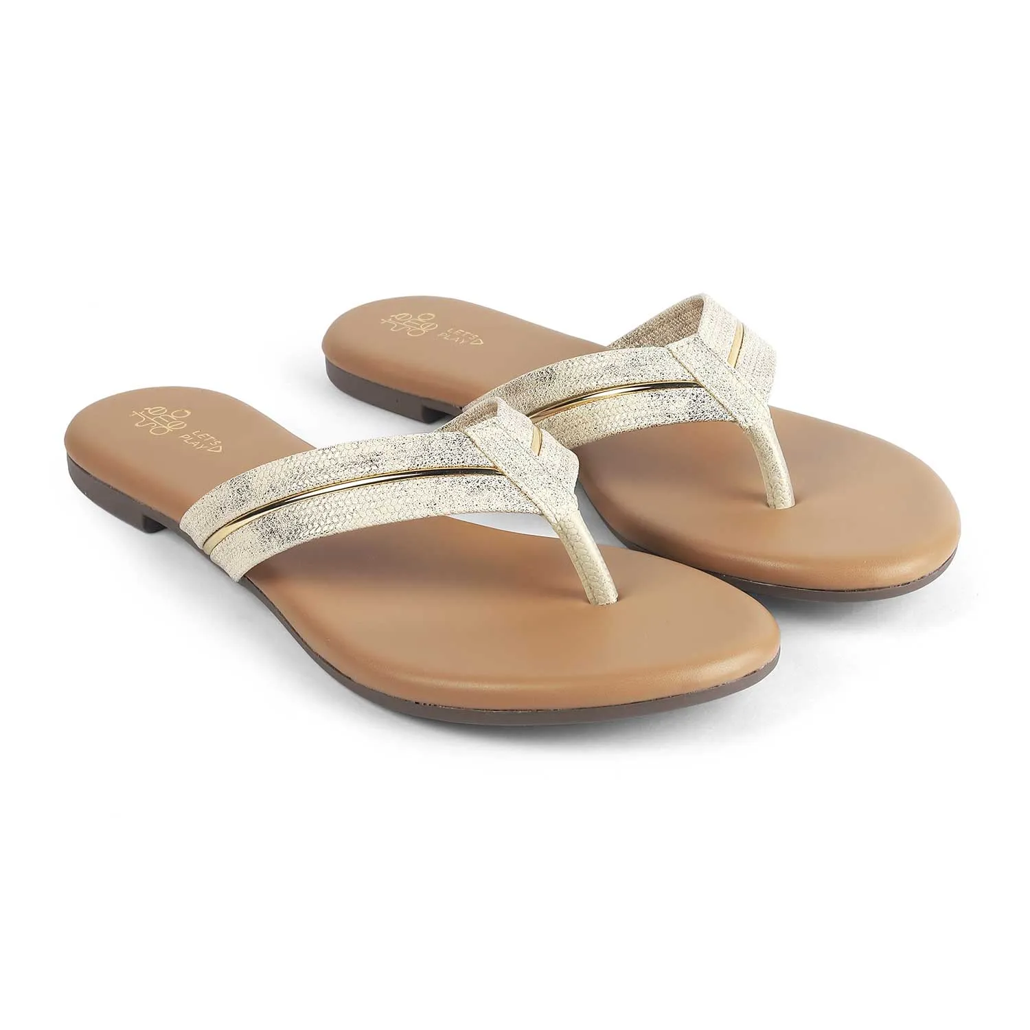 Pointed Shoes Flat Tresmode Shine Gold Women's Casual Flats