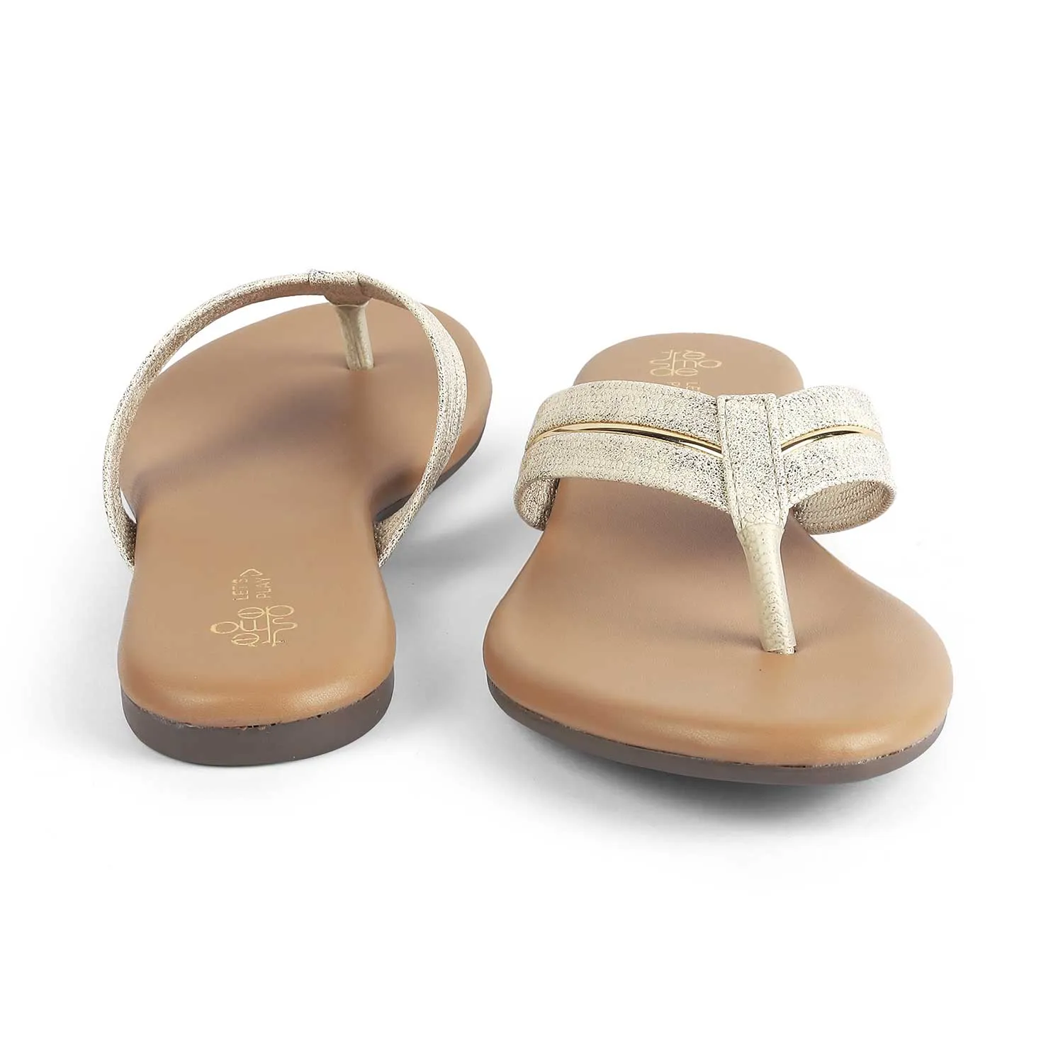 Doll Shoes For Flat Feet Tresmode Shine Gold Women's Casual Flats