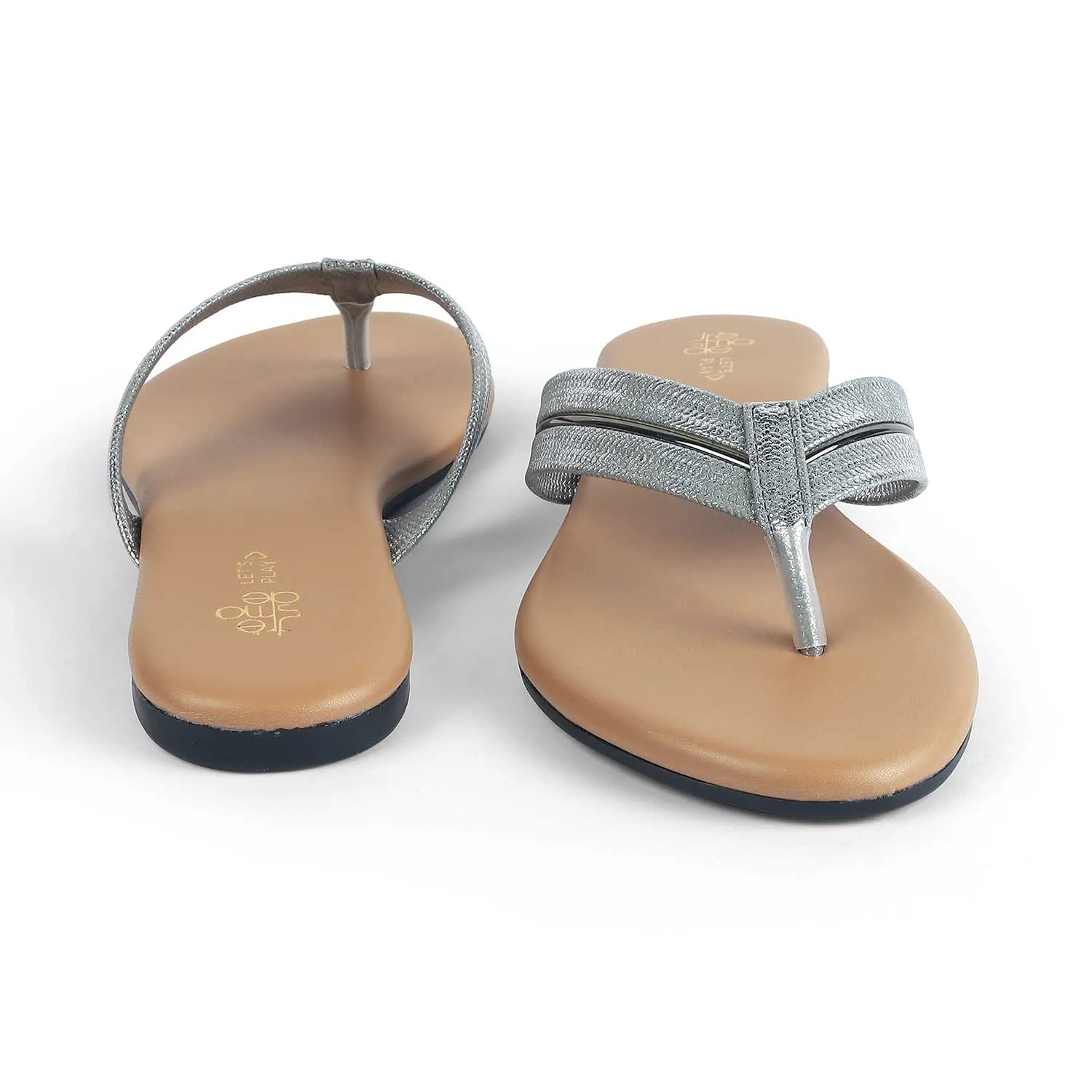 Cross Trainer Shoes For Flat Feet Tresmode Shine Pewter Women's Casual Flats