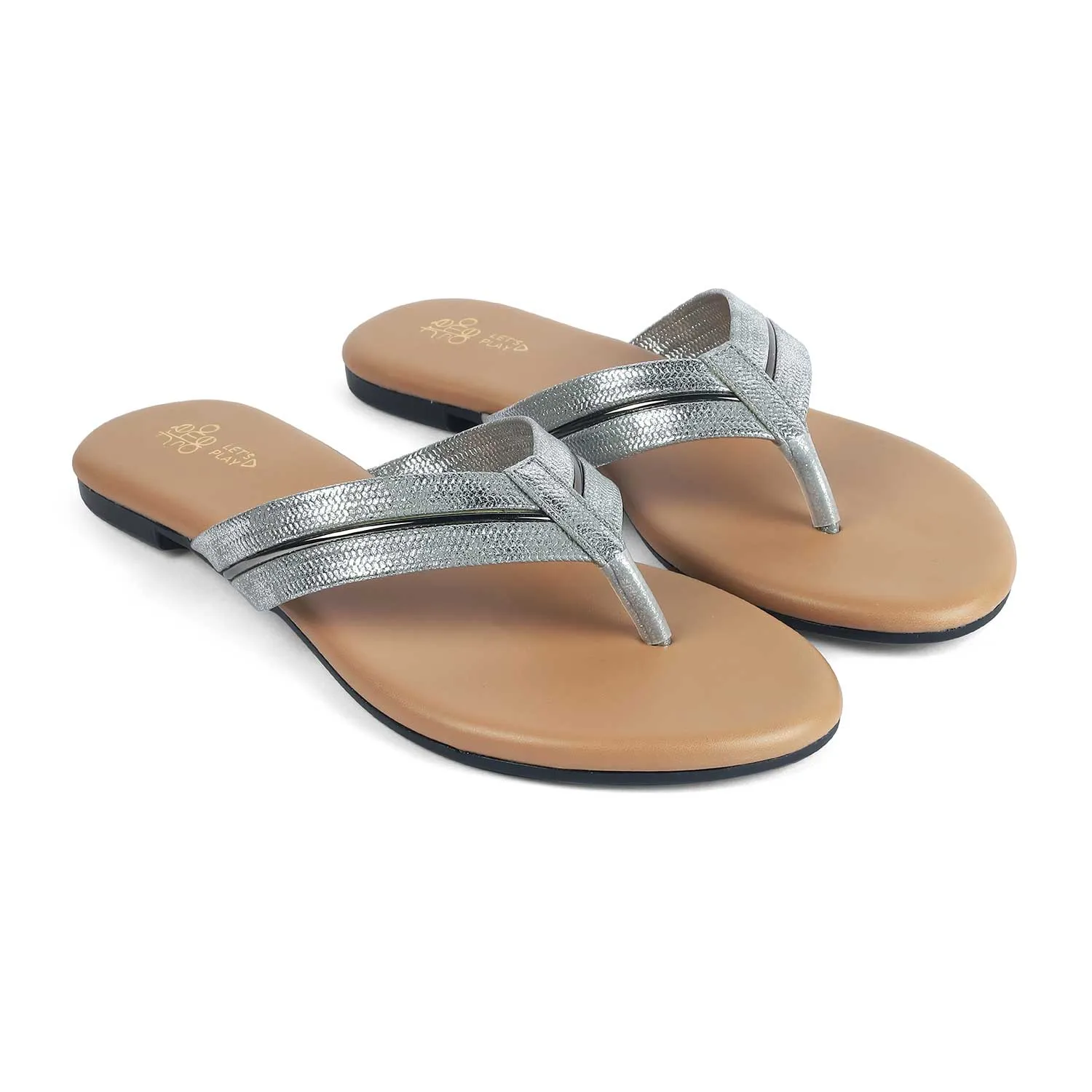 Flat Dress Shoes Wide Width Tresmode Shine Pewter Women's Casual Flats