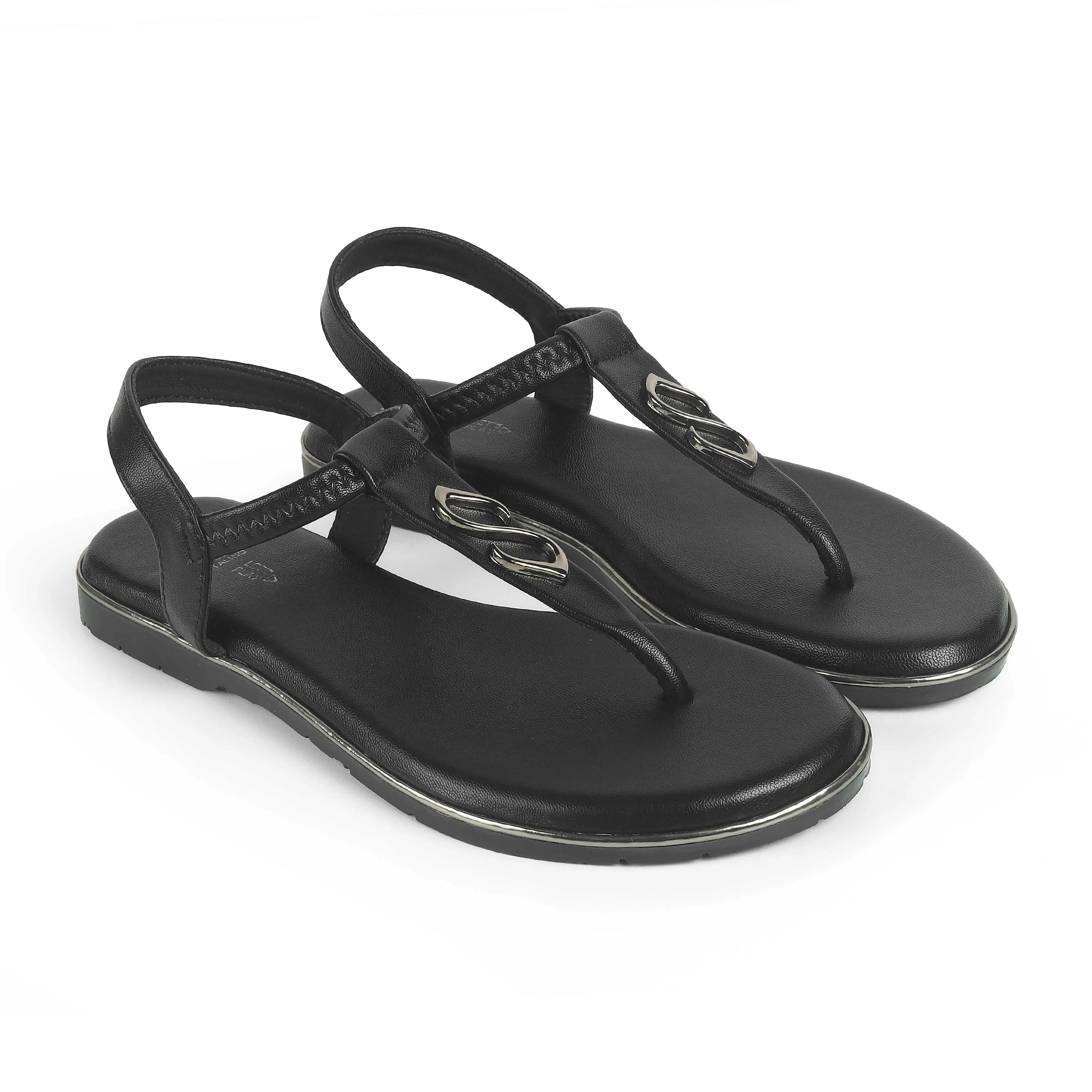 Tresmode Sola Black Women's Dress Flats Flat Cloth Shoes