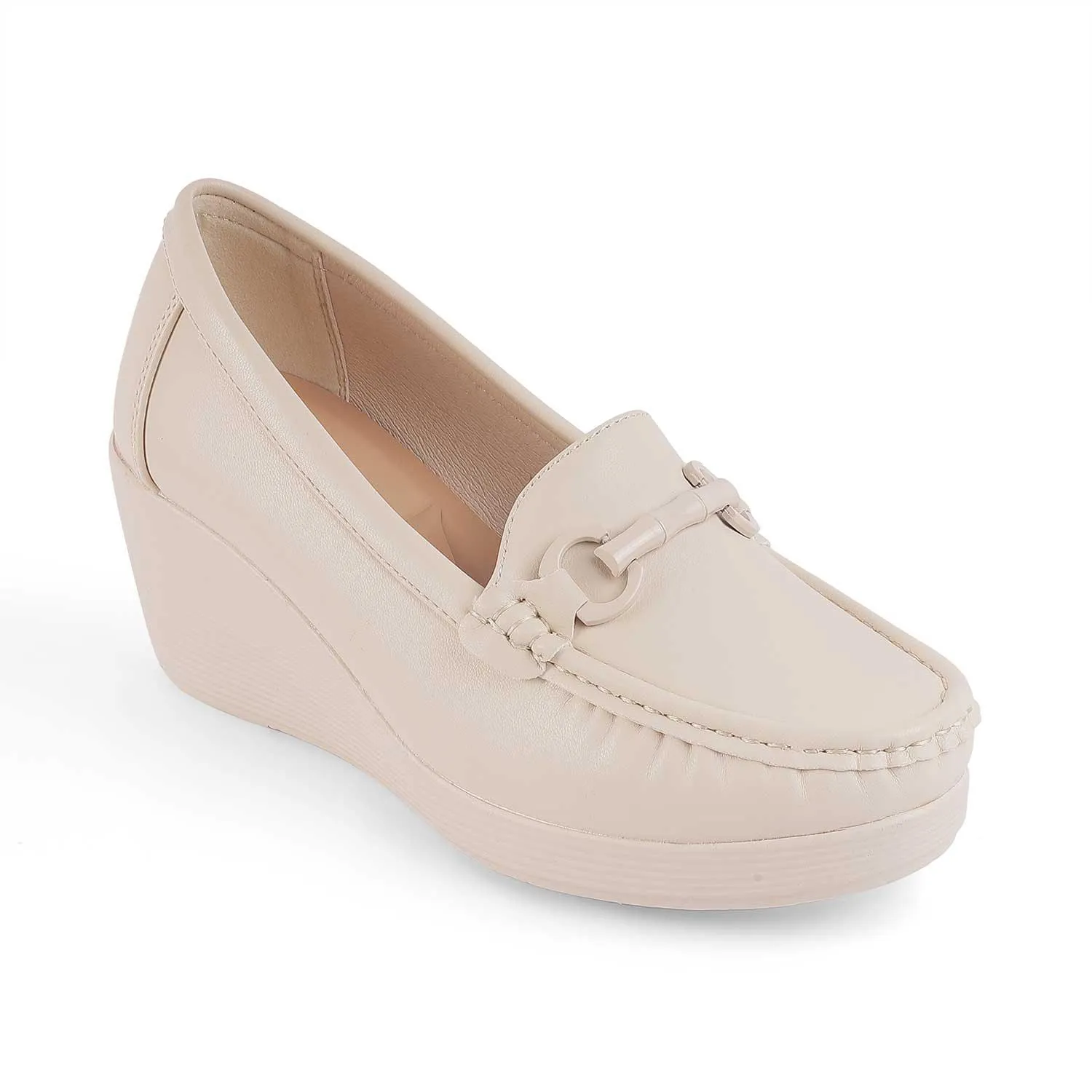 Driver Loafers Tresmode Trebien White Women's Wedge Loafers