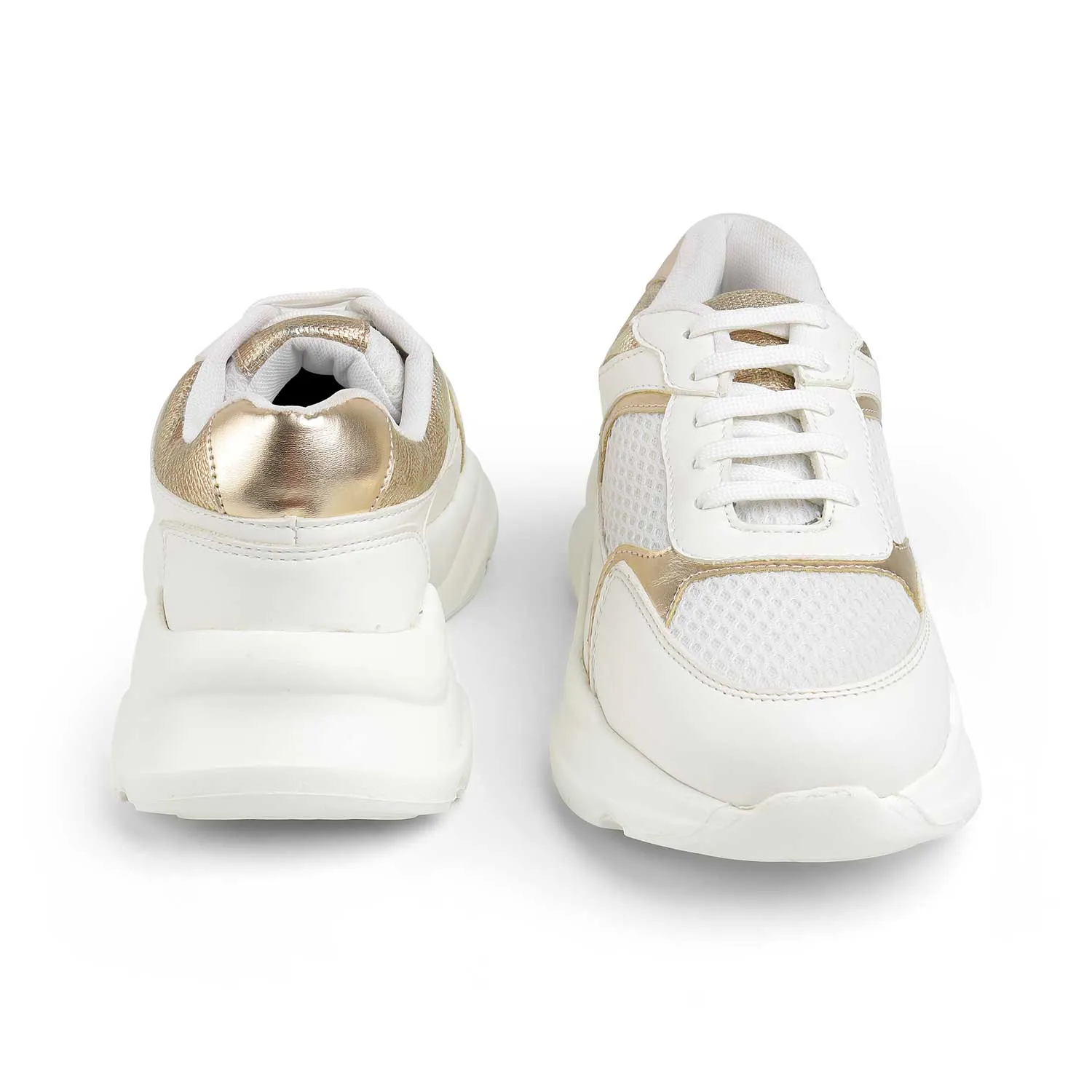 Tresmode White Gold Women's Sneakers Jeans And Sneakers Outfit